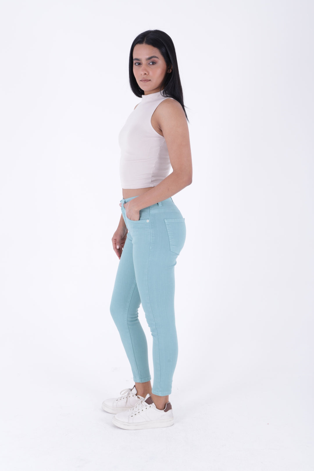 XLJ High Waisted Skinny Ankle Length Jean Mixed - Teruel