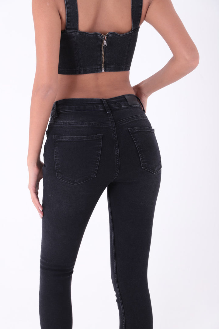 XLJ Double Folded Bottom High Waisted Skinny Short Jean Mixed - Kateríni