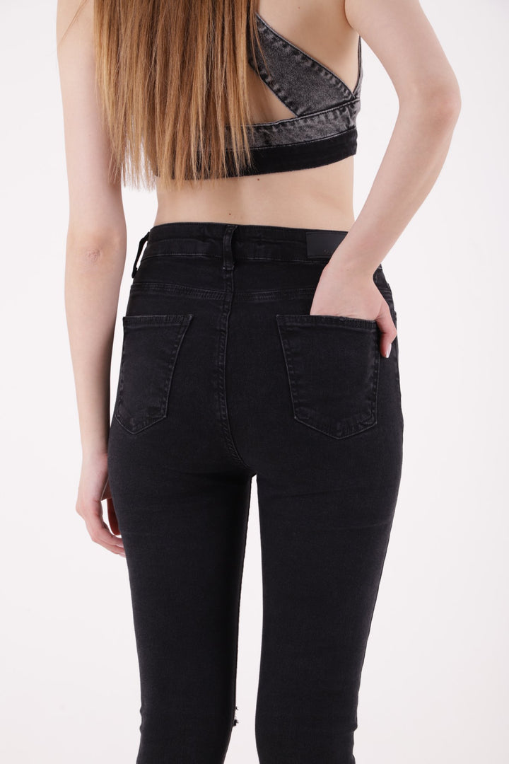 XLJ Skinny Jean with Tears on Knees Mixed - Freising