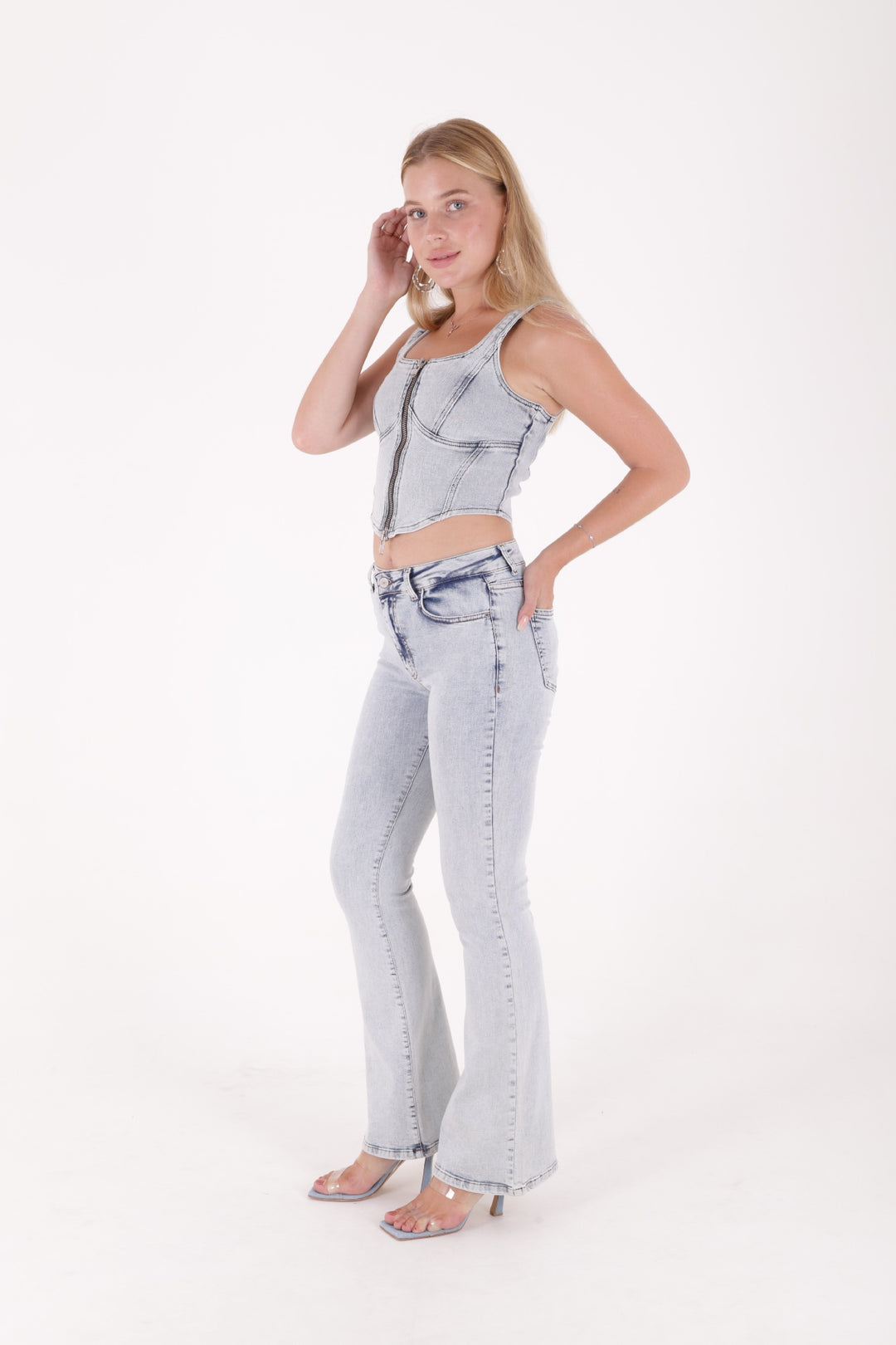 XLJ High Waisted and Flared Leg Skinny Jean Mixed - Weinheim