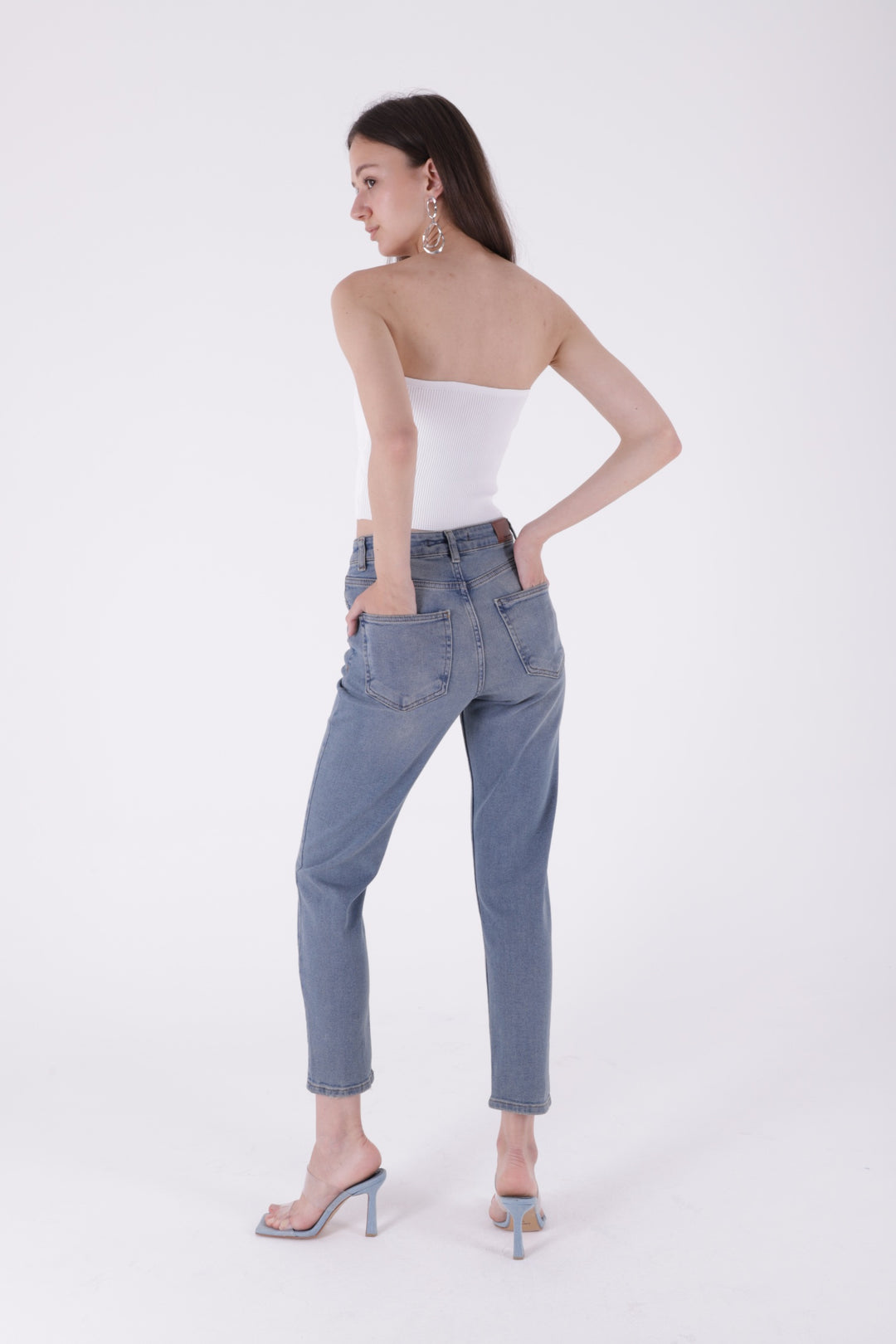 XLJ High Waisted Comfort Slim Ankle Length Jean Mixed - Compiègne