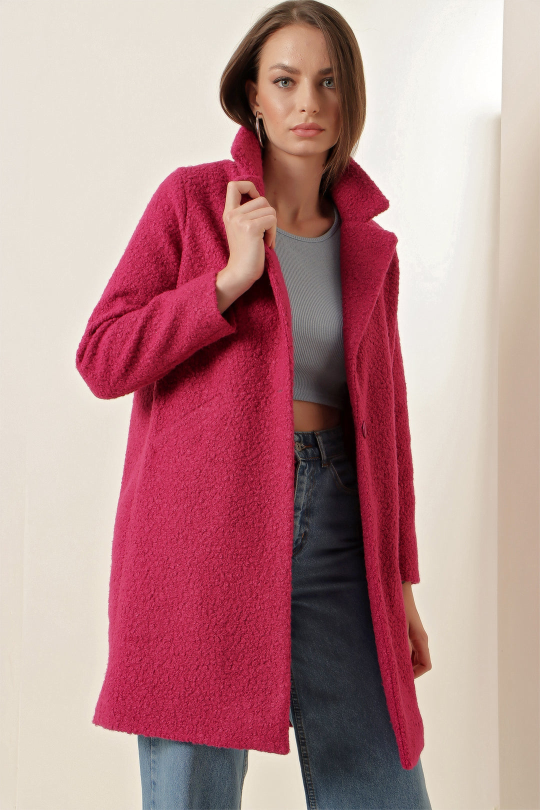 BGD Women Oversized Coat - Fuchsia - Avondale