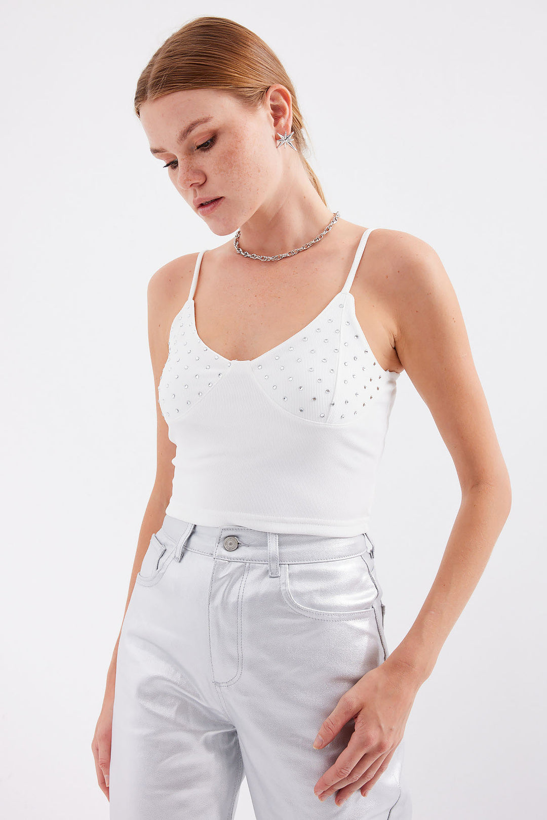 BGD Women Rope Strap Crop Top - White - Avondale