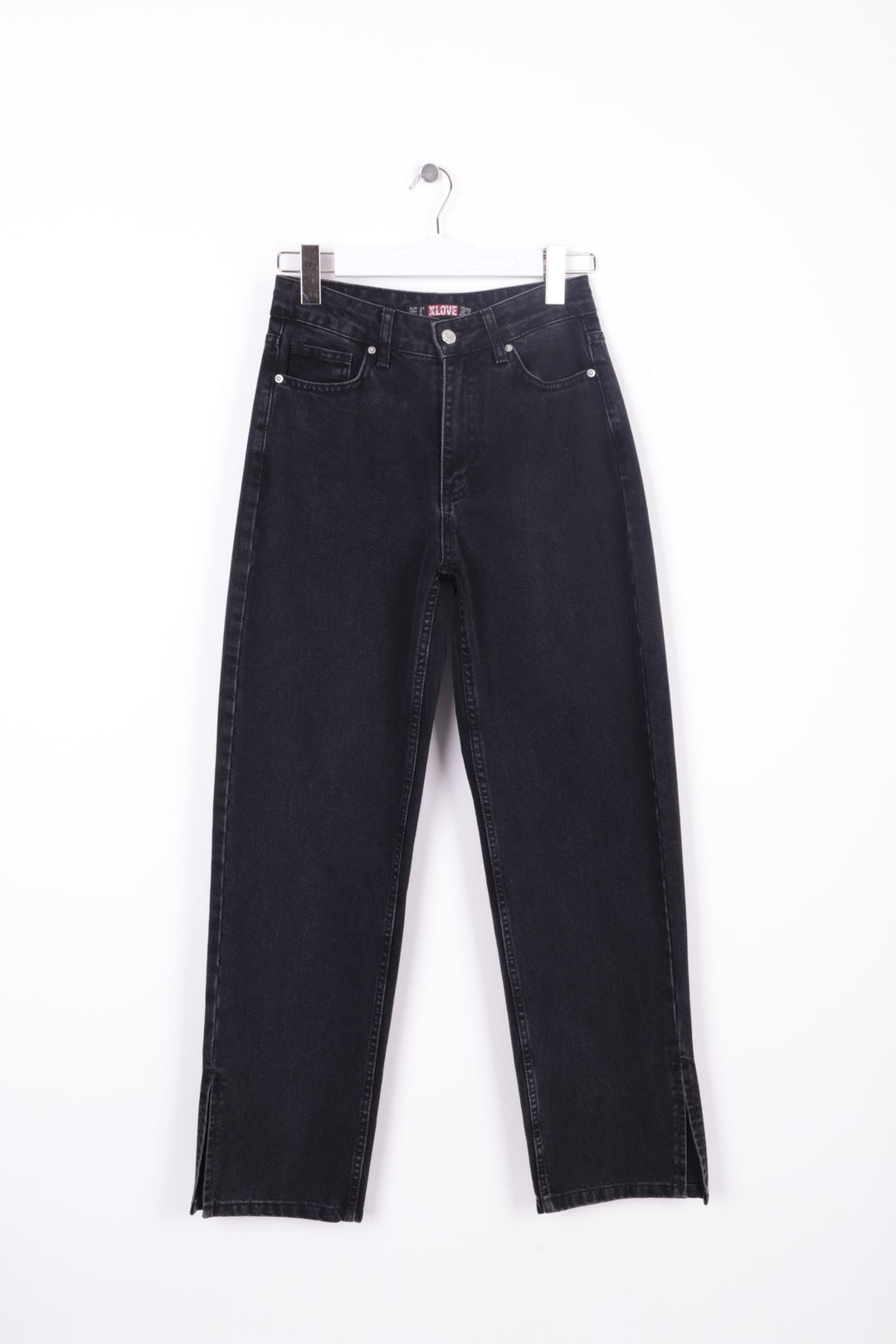 XLJ Stove Pipe Leg High Waisted Relaxed Jean with Slit at Finish Mixed - Portsmouth