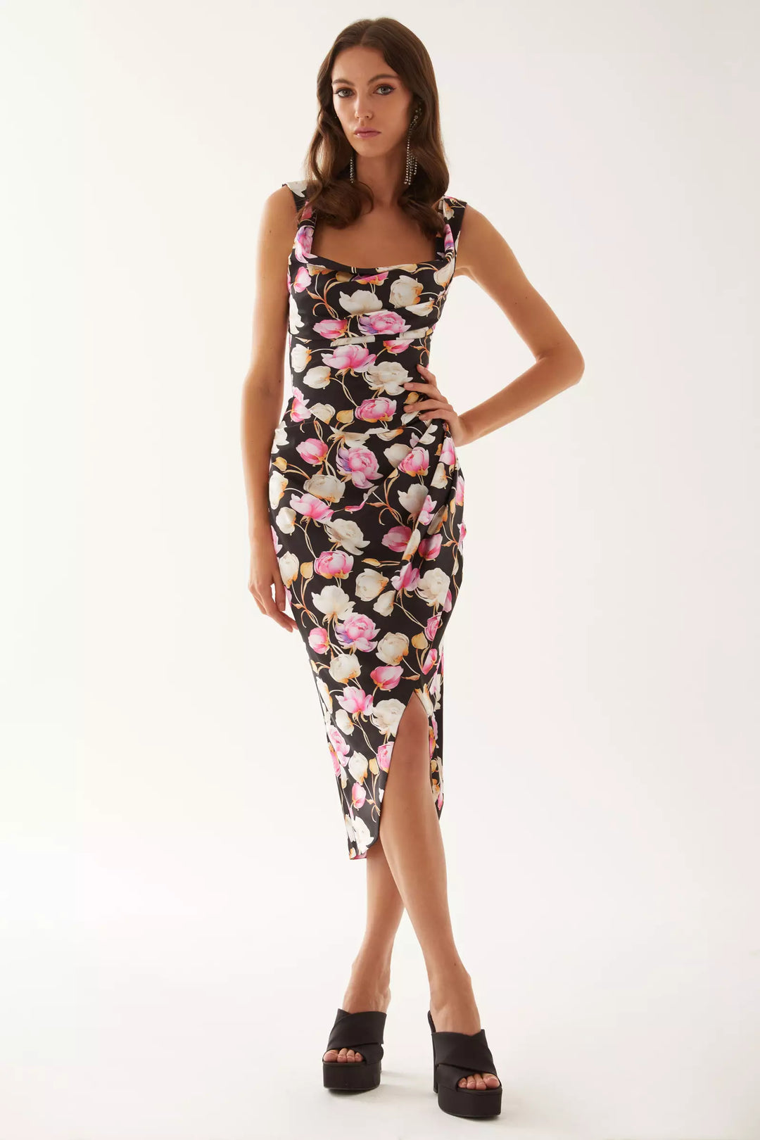 FRV Printed satin sleeveless midi set - Melle