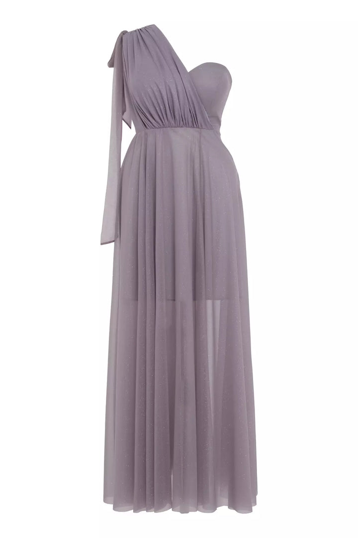 FRV Lilac Plus Size Tulle Single Eleve Maxi Maxi платье - Minden