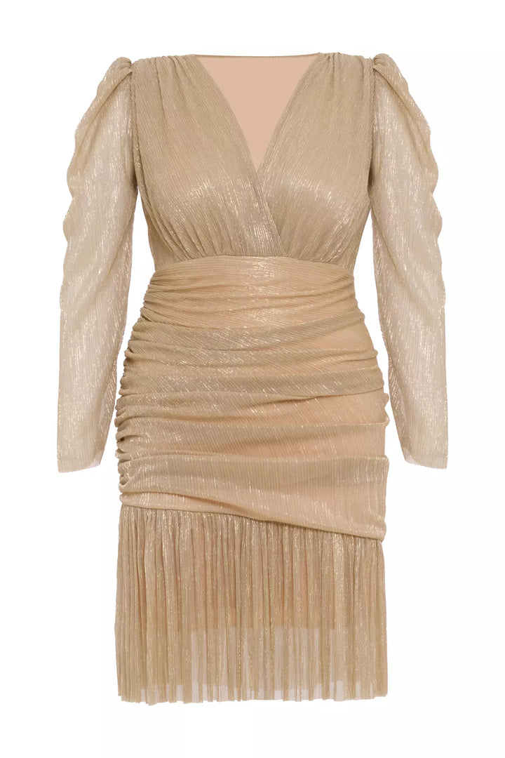 FRV Gold Plus Size Siremy Long -рукав Midi Midi платье - Dunkerque