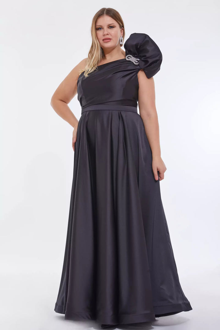 FRV Black plus size satin sleeveless maxi dress - Taylorsville