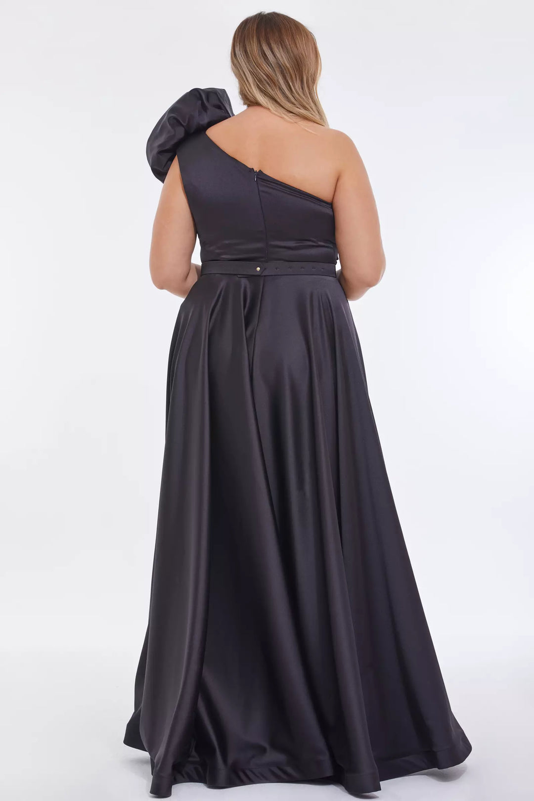 FRV Black plus size satin sleeveless maxi dress - Taylorsville