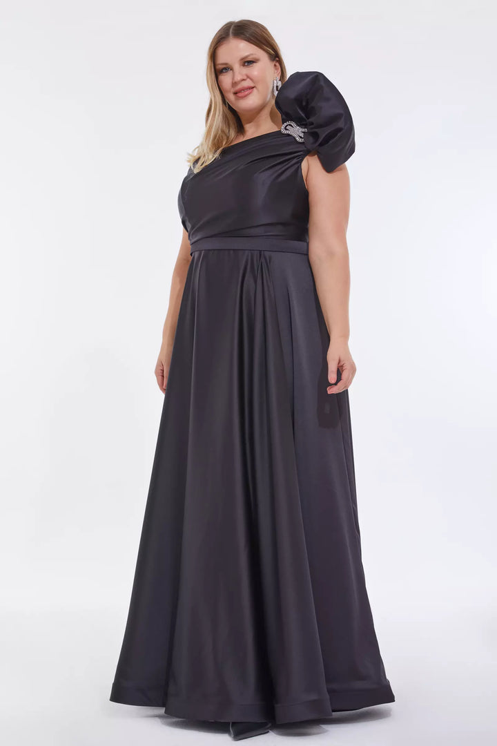 FRV Black plus size satin sleeveless maxi dress - Taylorsville