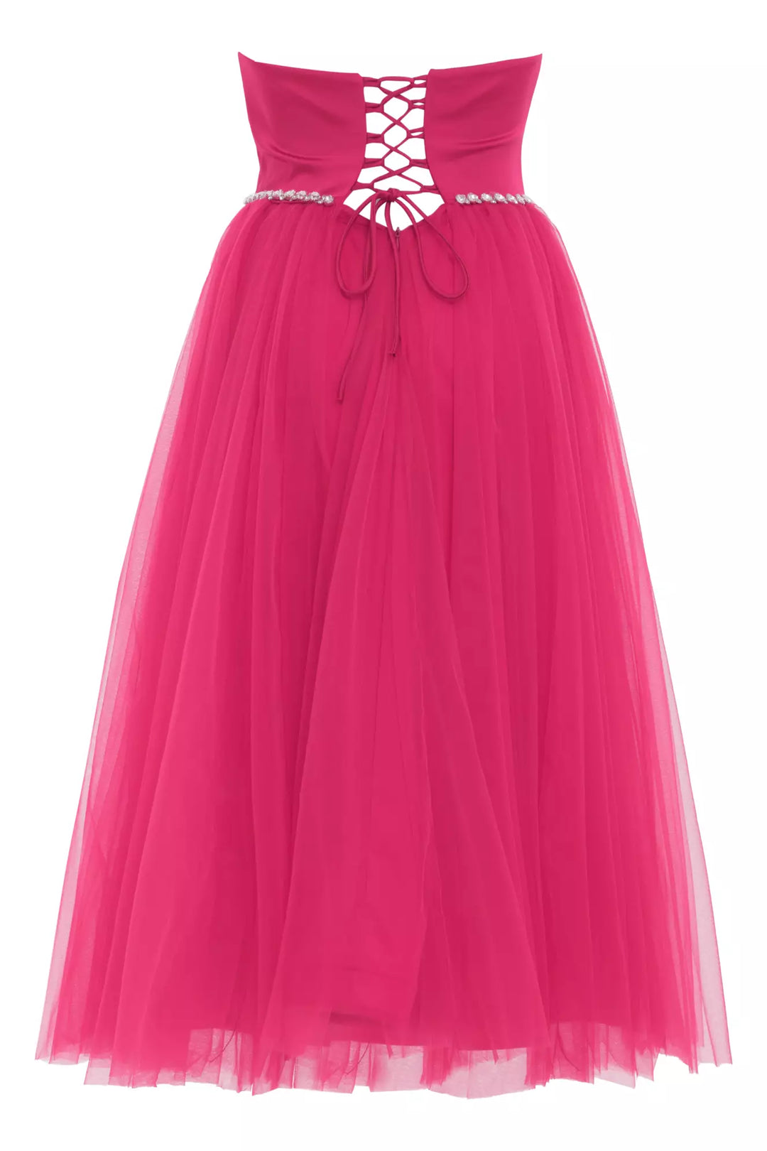 FRV Fuchsia plus size satin sleeveless long dress - Foligno