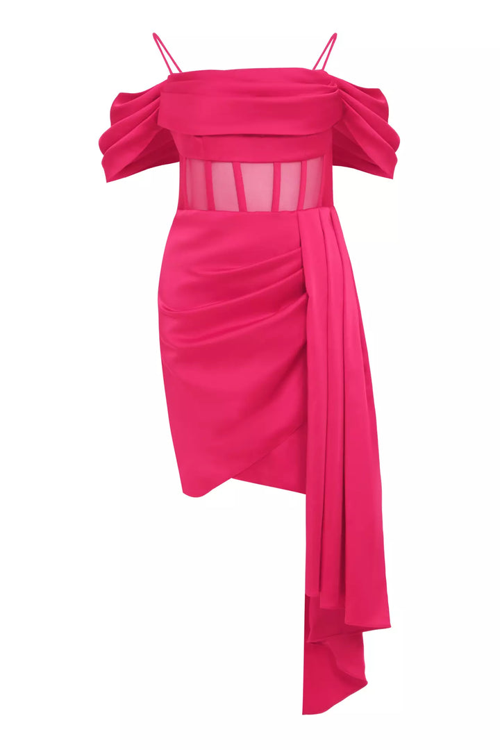 FRV Fuchsia plus size satin sleeveless mini dress - Bakersfield