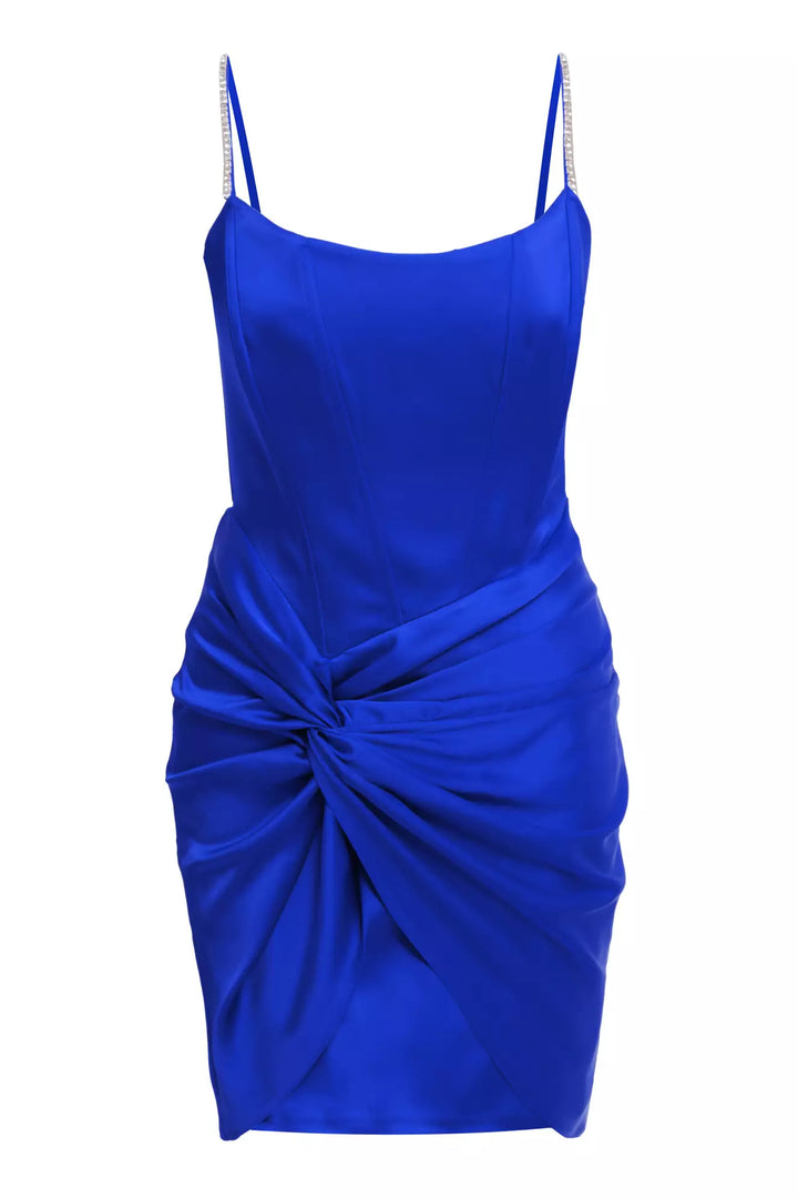 FRV Blue plus size satin sleeveless mini dress - Springville