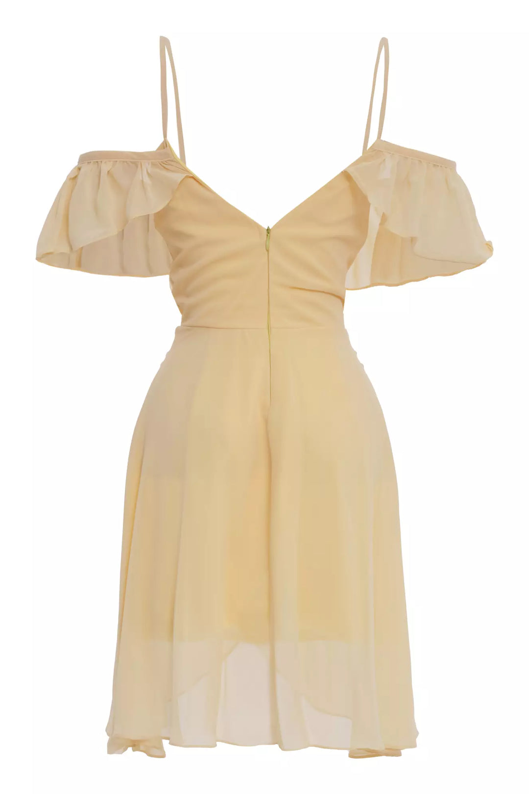 FRV Yellow chiffon short sleeve mini dress - Cuxhaven