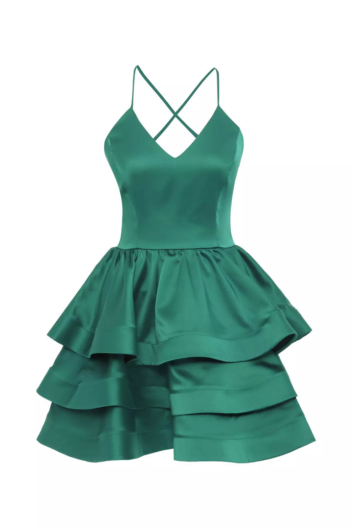 FRV Green satin sleeveless mini dress - Yorktown