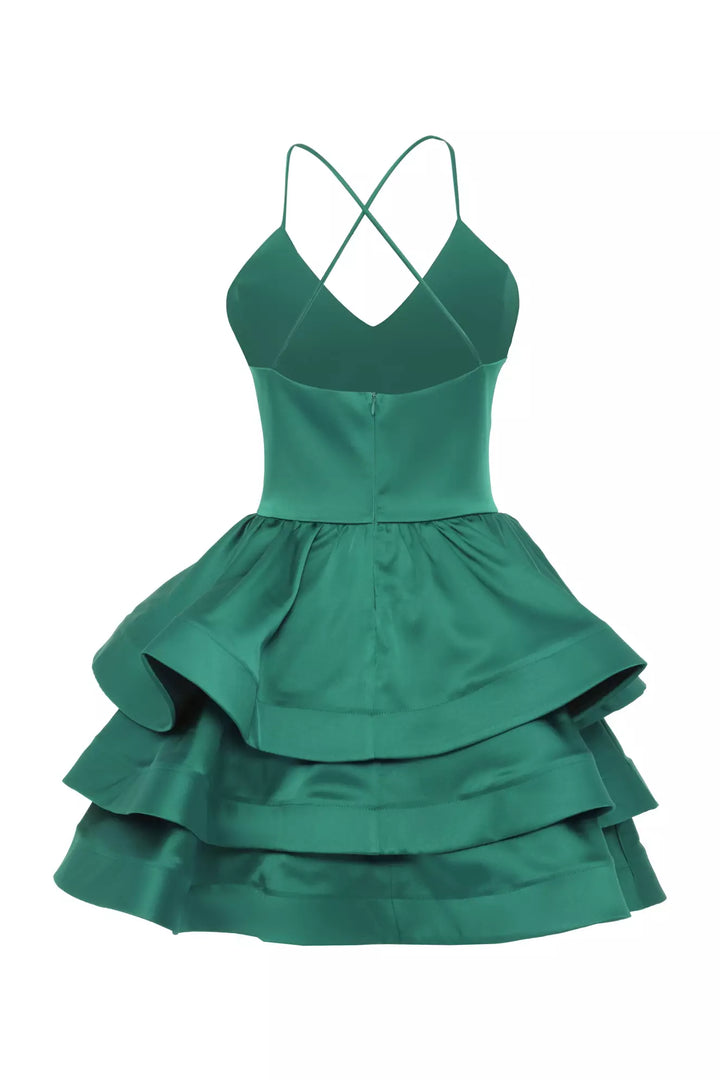 FRV Green satin sleeveless mini dress - Yorktown