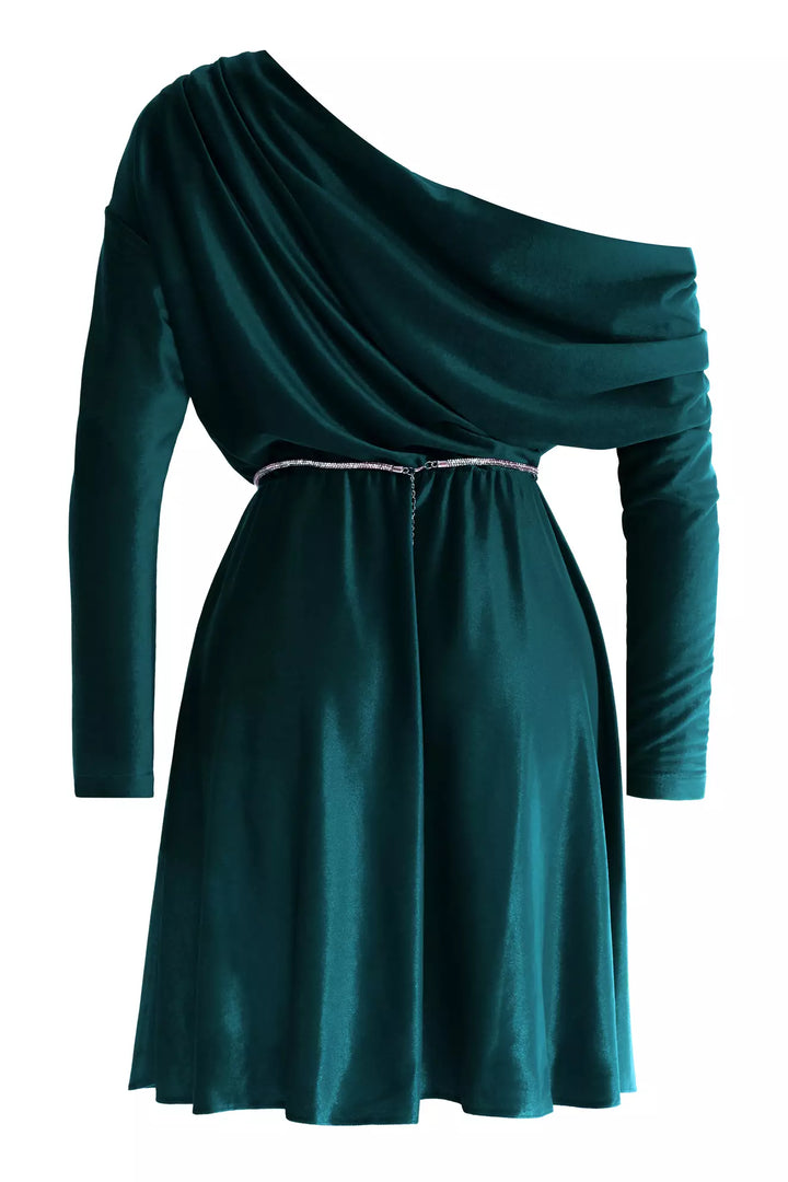 FRV Green velvet long sleeve mini dress - Lewisville