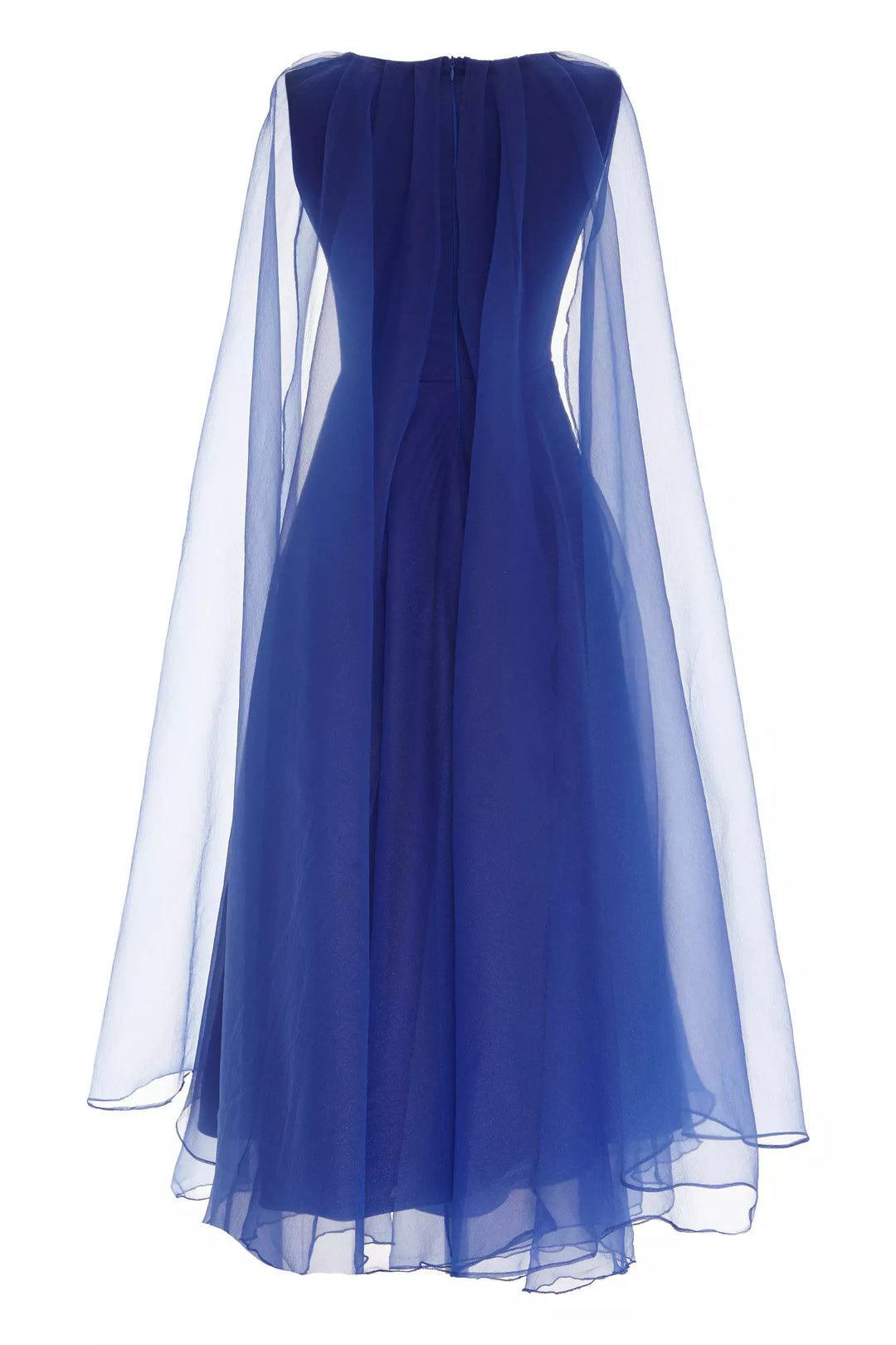 FRV Blue Tulle с длинным рукавом Maxi платье-Доллард-де-Ормио