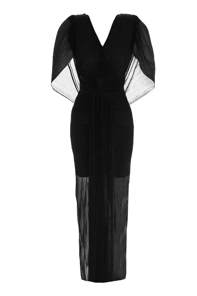 FRV Black moonlight long sleeve maxi dress - Worcester