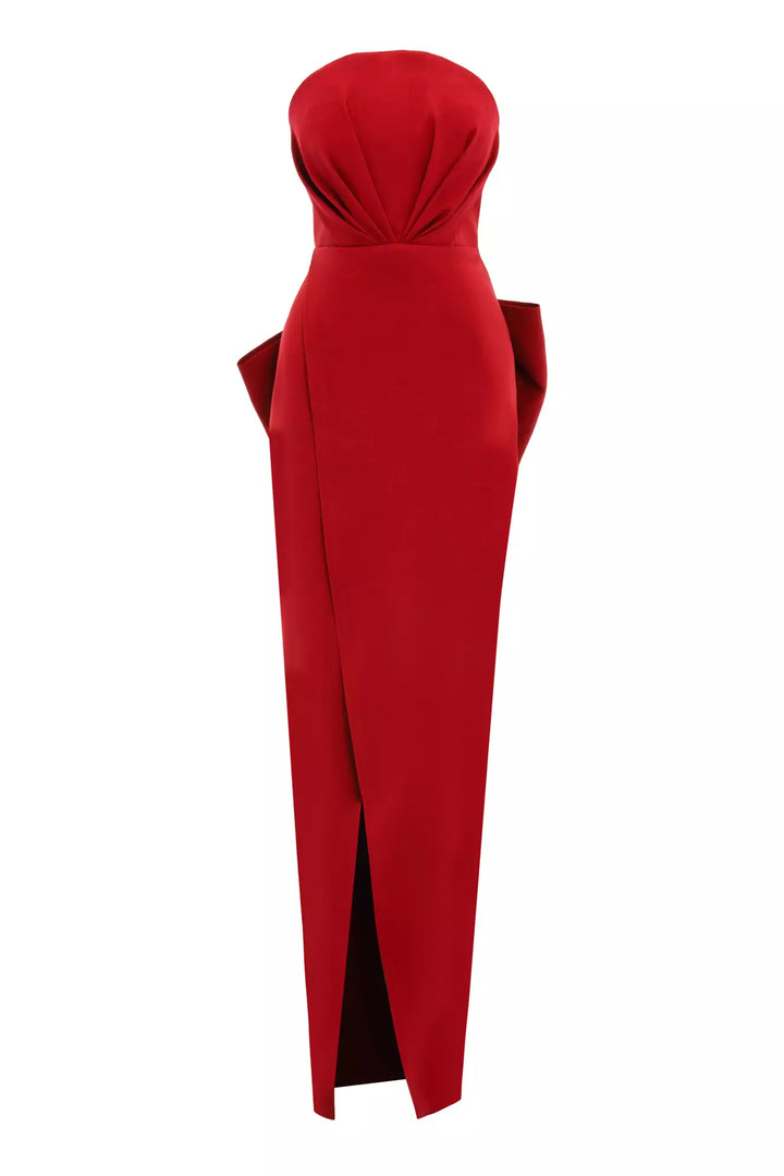 FRV Red Crepe Dleveless Long Dress - Erkelenz