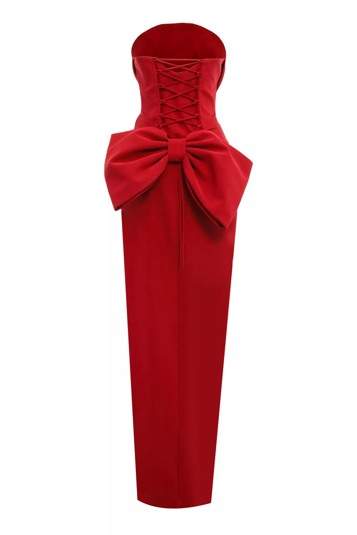 FRV Red Crepe Dleveless Long Dress - Erkelenz