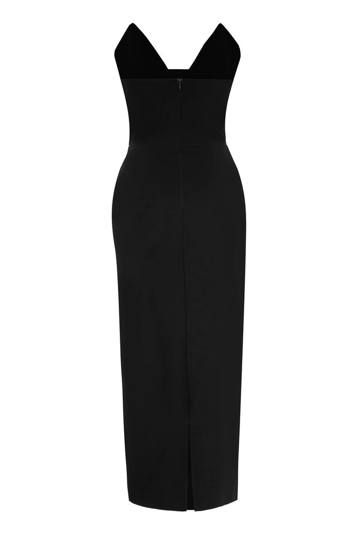 FRV Black crepe sleeveless maxi dress - Portugalete