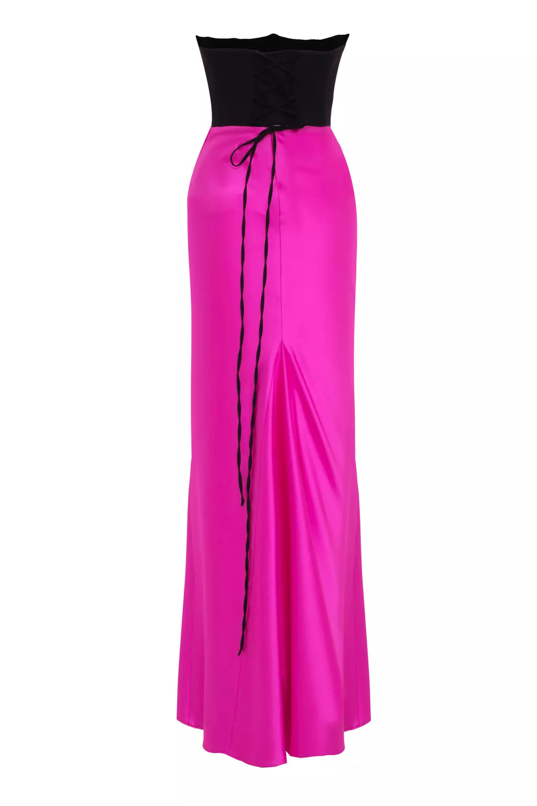 FRV Fuchsia satin sleeveless long dress - Livry-Gargan