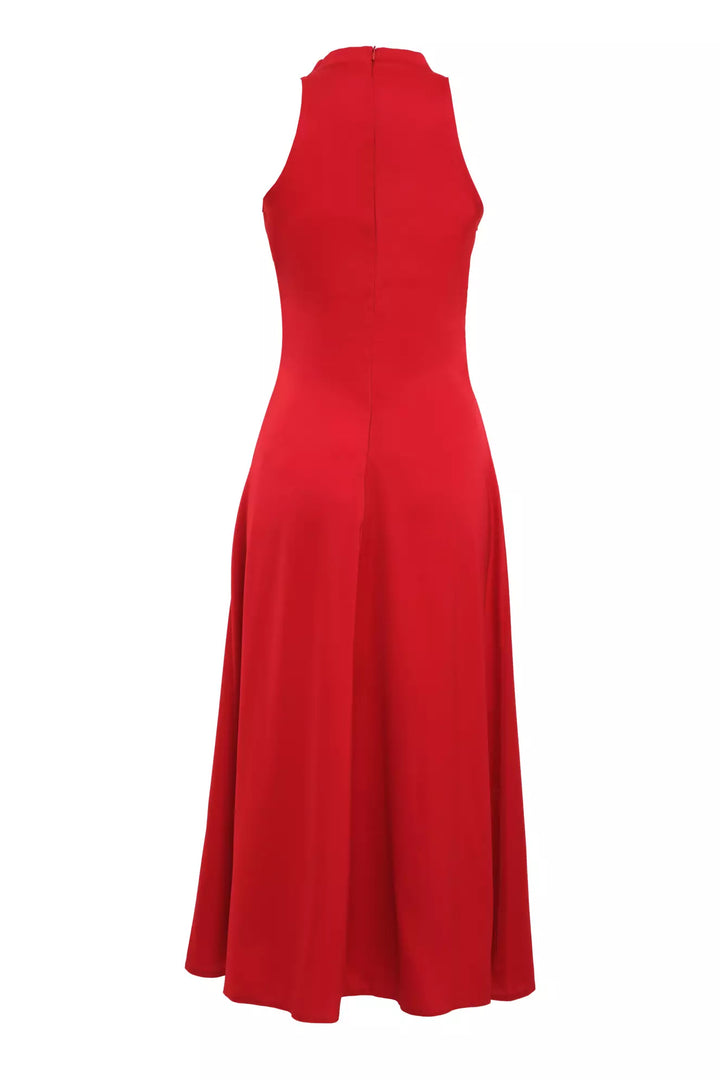 FRV Red satin sleeveless midi dress - Anderlecht