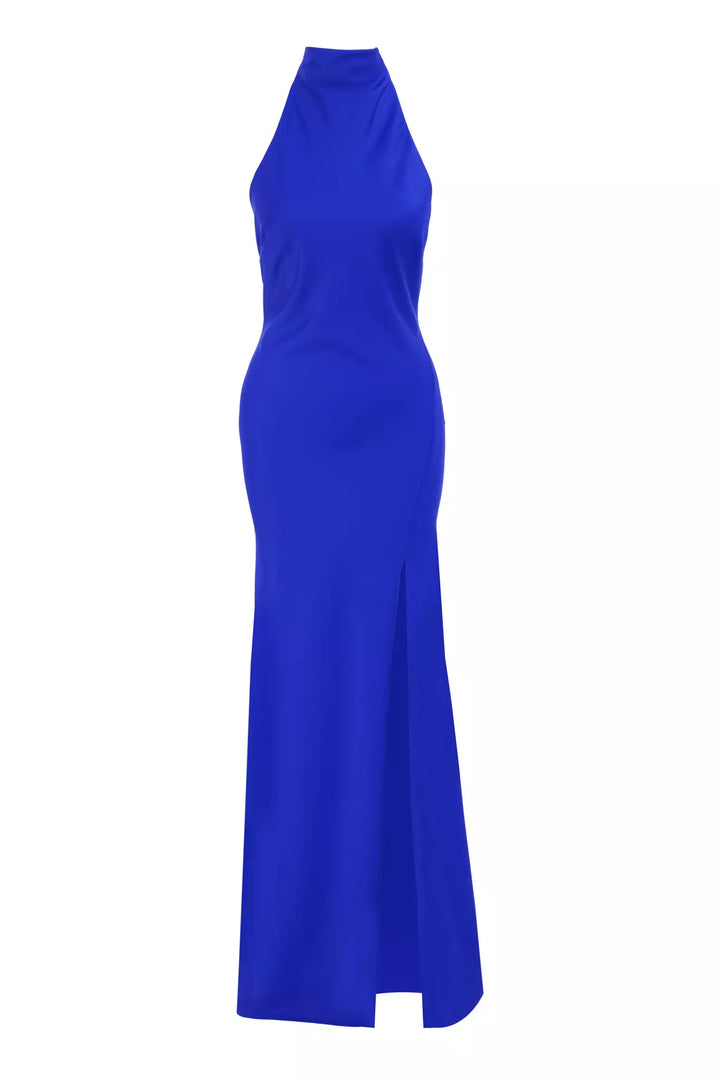 FRV Blue Satin Dleveless Long Dress - Bitonto