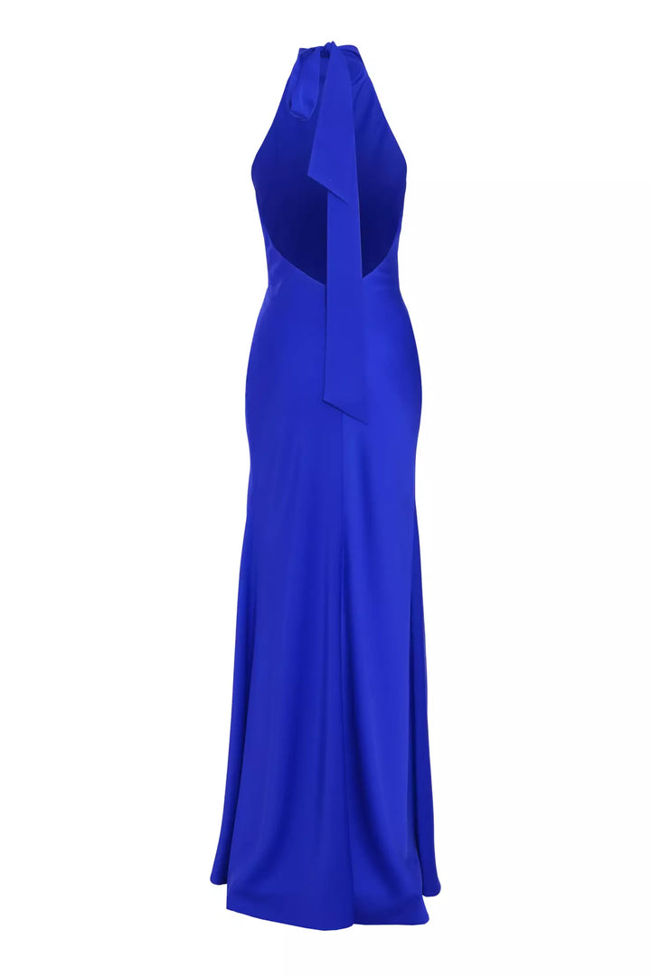 FRV Blue Satin Dleveless Long Dress - Bitonto