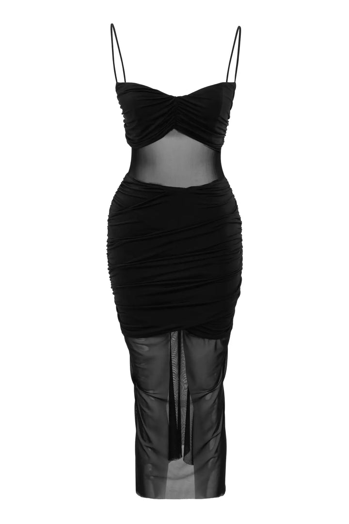 FRV Black knitted sleeveless midi dress - Bridgwater