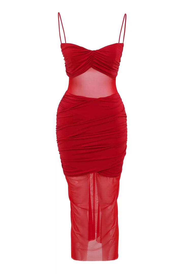 FRV Red knitted sleeveless midi dress - Ilford