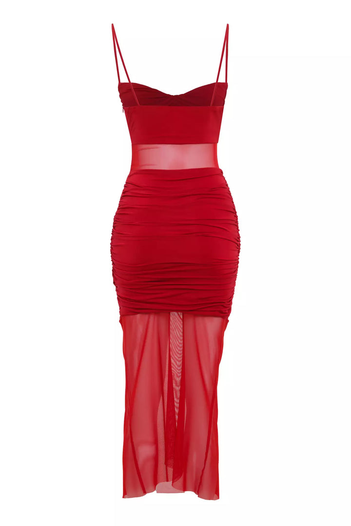 FRV Red knitted sleeveless midi dress - Ilford