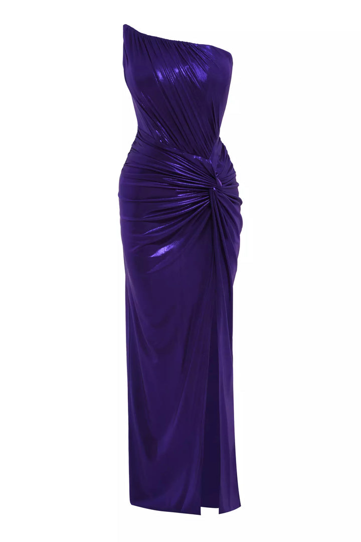 FRV Purple Disted Randeveless Long Dress - Matías Romero