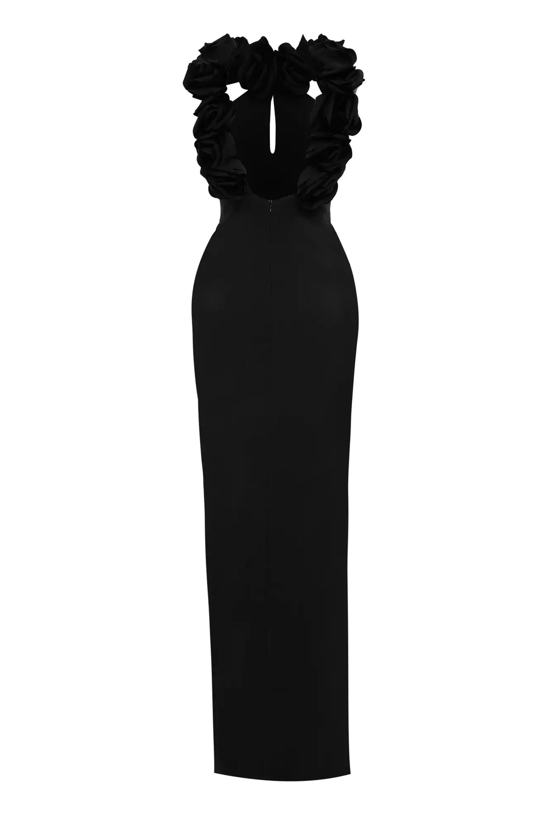 FRV Black crepe sleeveless long dress - Fano