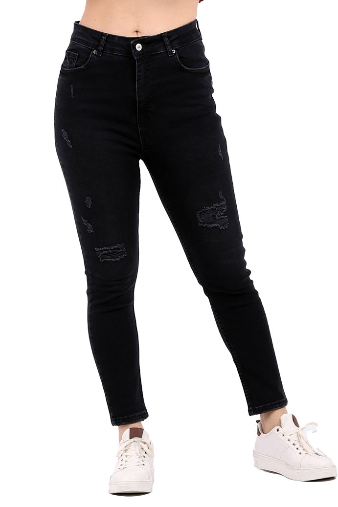 XLJ High Rised Teared Skinny Jean Mixed - Germantown