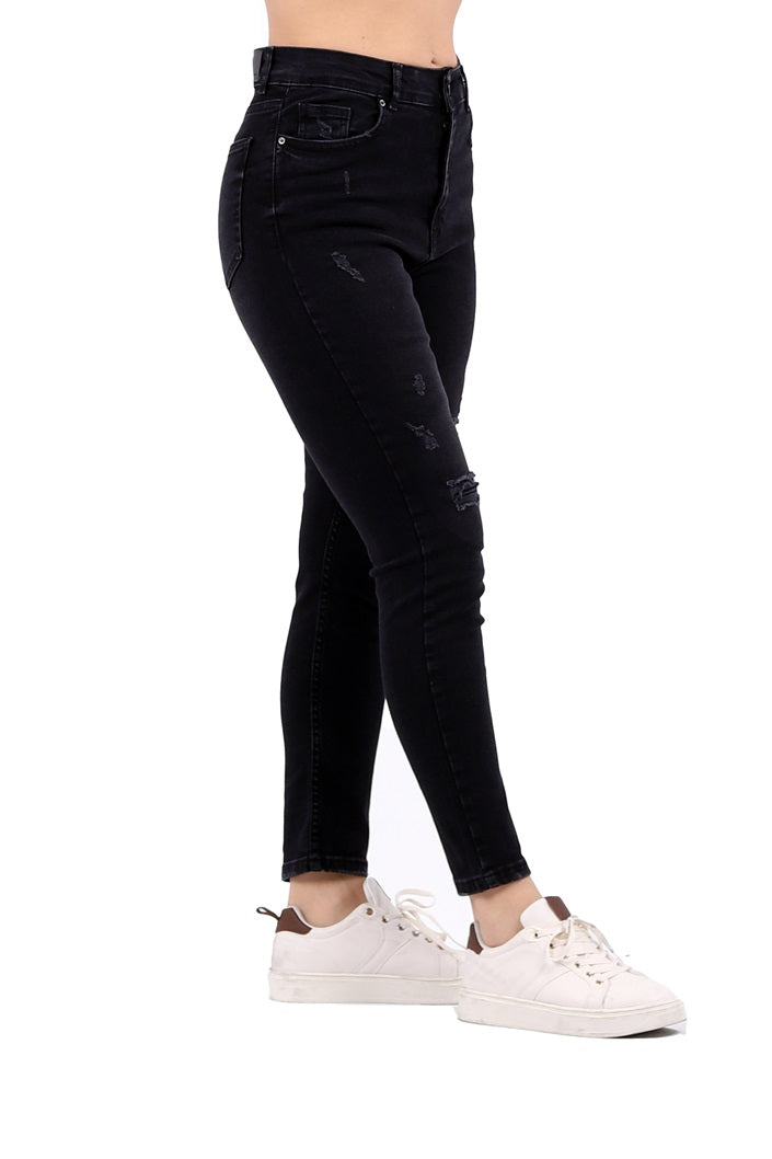 XLJ High Rised Teared Skinny Jean Mixed - Germantown