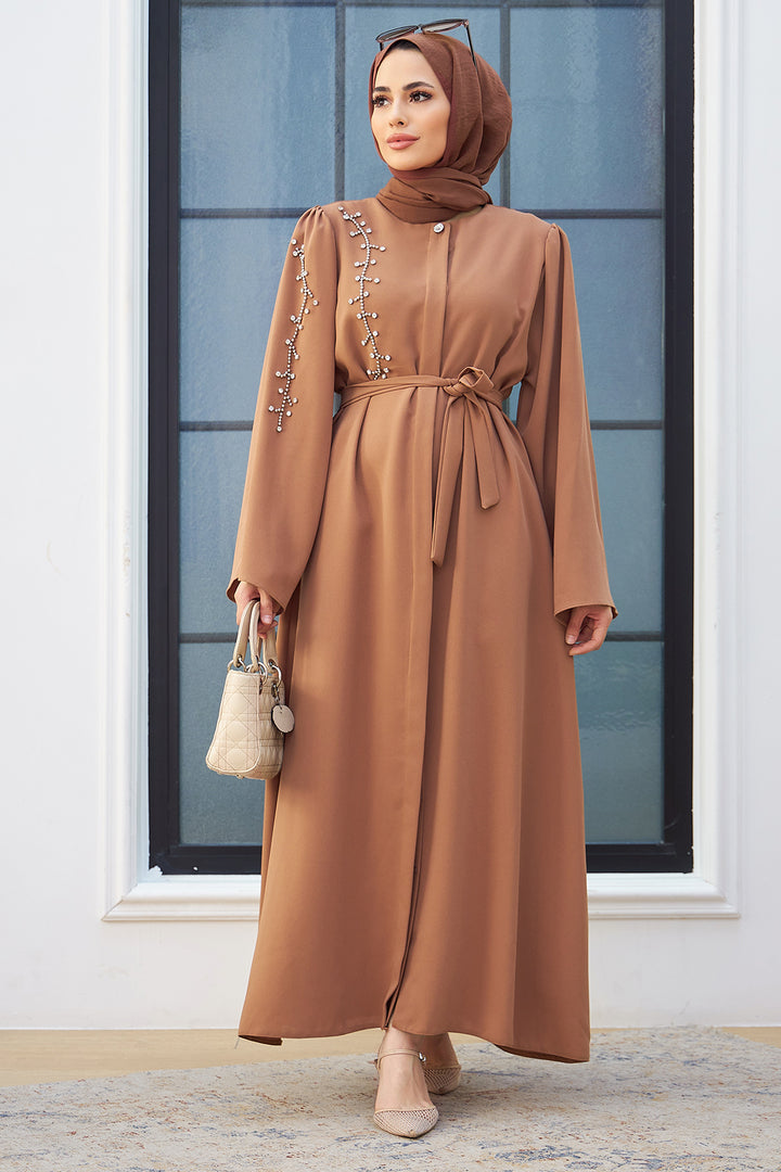 ZRF Women Stone-embellished Abaya - Camel - Piteşti