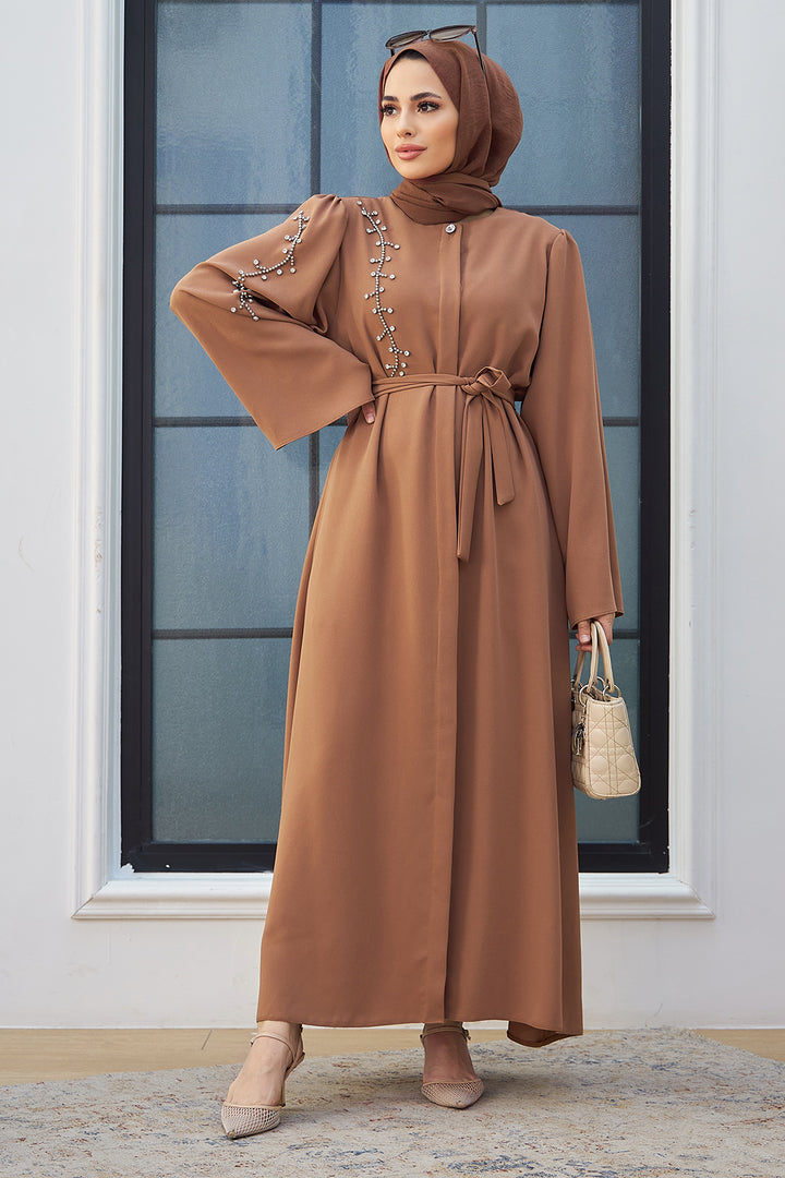 ZRF Women Stone-embellished Abaya - Camel - Piteşti