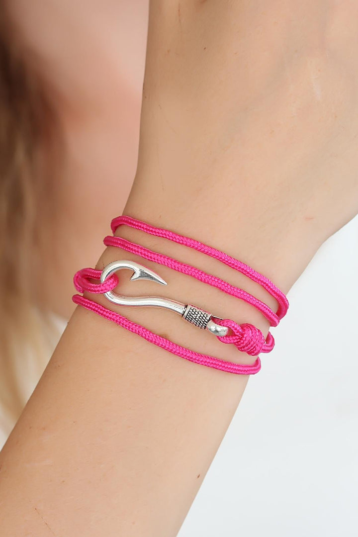 EBJ Fuchsia Color Silver Metal Hooked Women's Multi Bracelet - Naperville