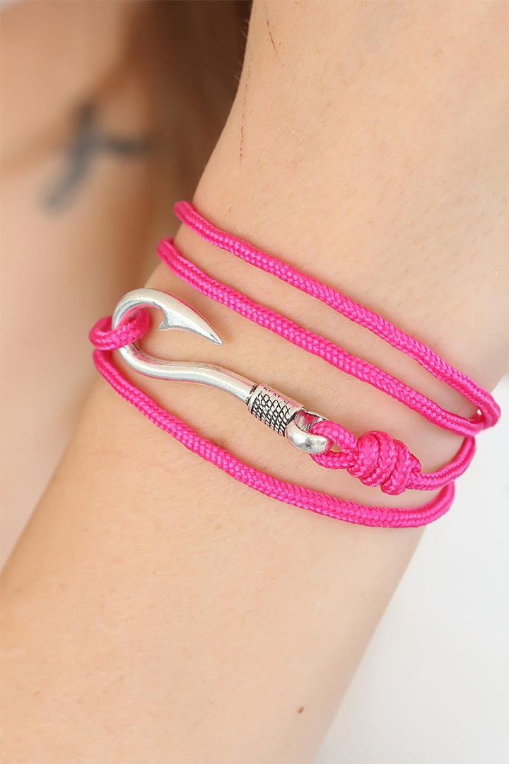 EBJ Fuchsia Color Silver Metal Hooked Women's Multi Bracelet - Naperville