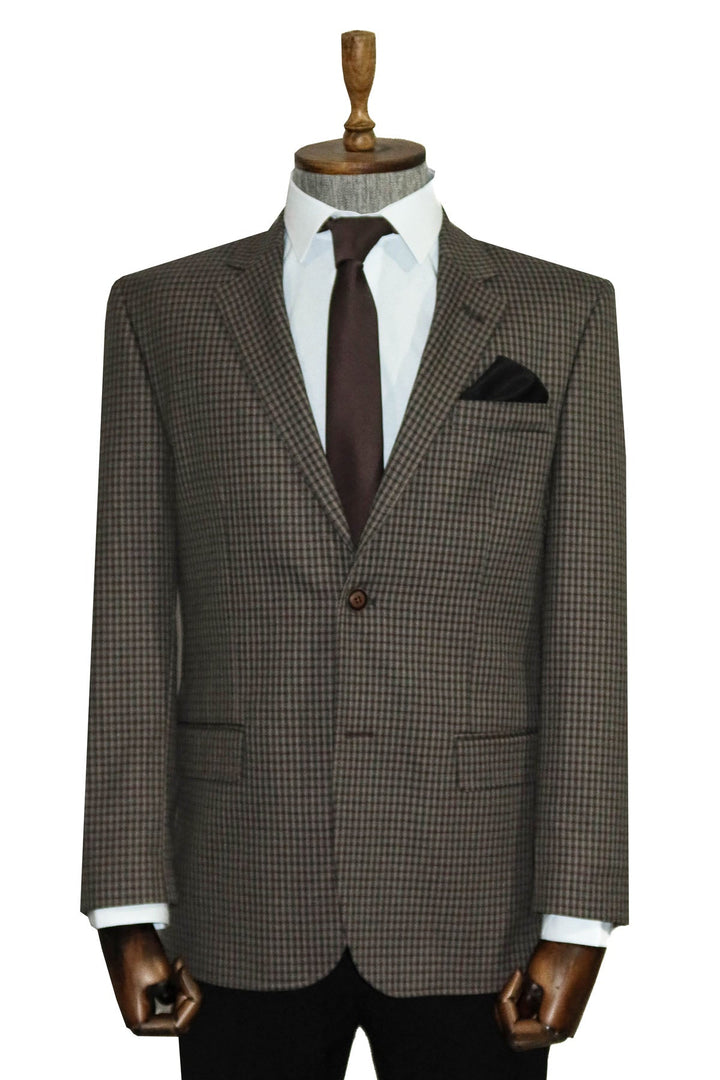 WSS 4 Drop Checkered Brown Jacket- - Singen