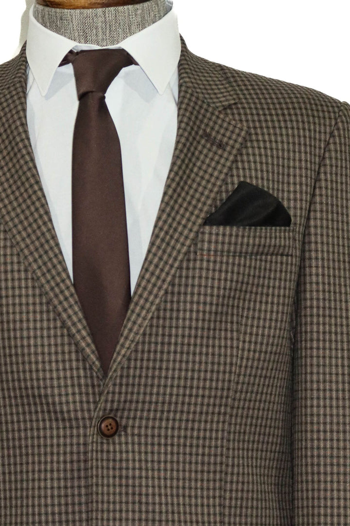 WSS 4 Drop Checkered Brown Jacket- - Singen