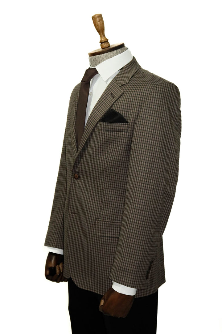 WSS 4 Drop Checkered Brown Jacket- - Singen