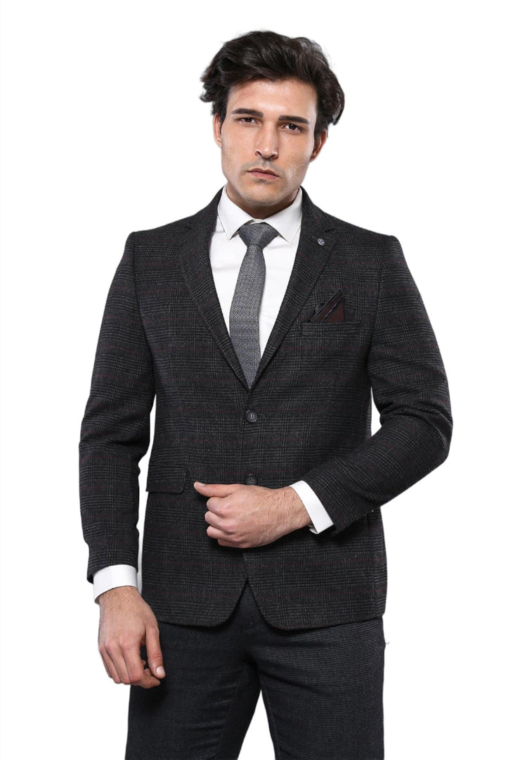 WSS 4 Drop Regular Cut Black Men Blazer  - Singen