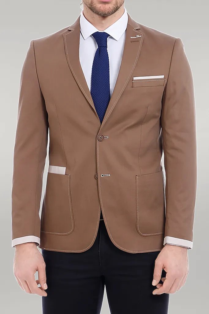 WSS 2 Button Bag Pocket Tan Jacket- - سينجين