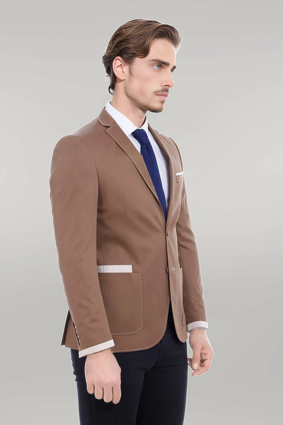 WSS 2 Button Bag Pocket Tan Jacket- - سينجين