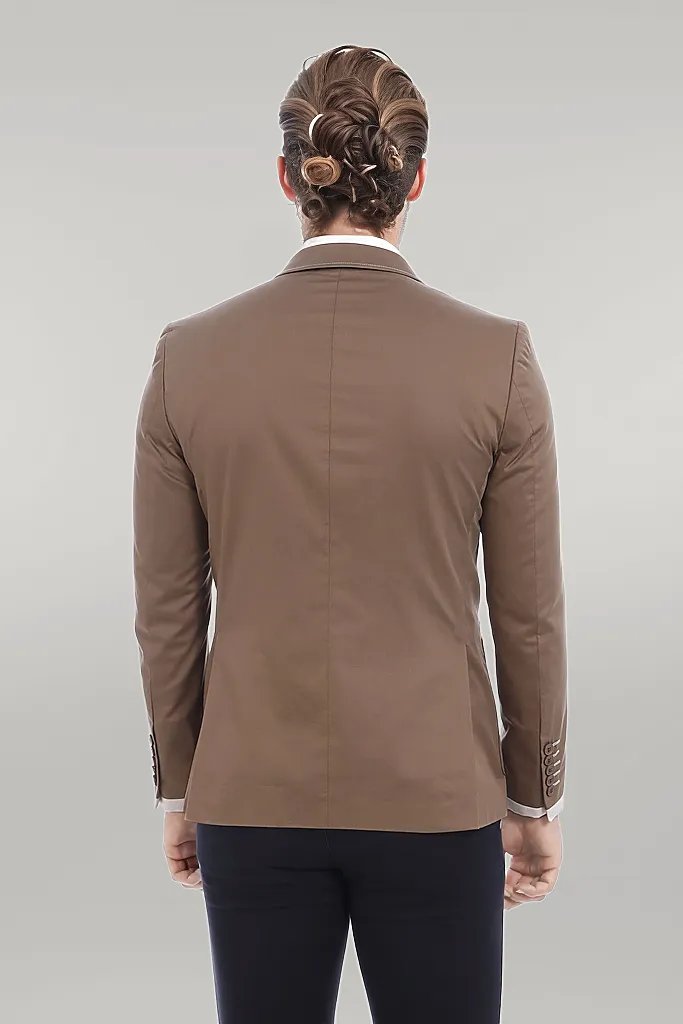 WSS 2 Button Bag Pocket Tan Jacket- - سينجين