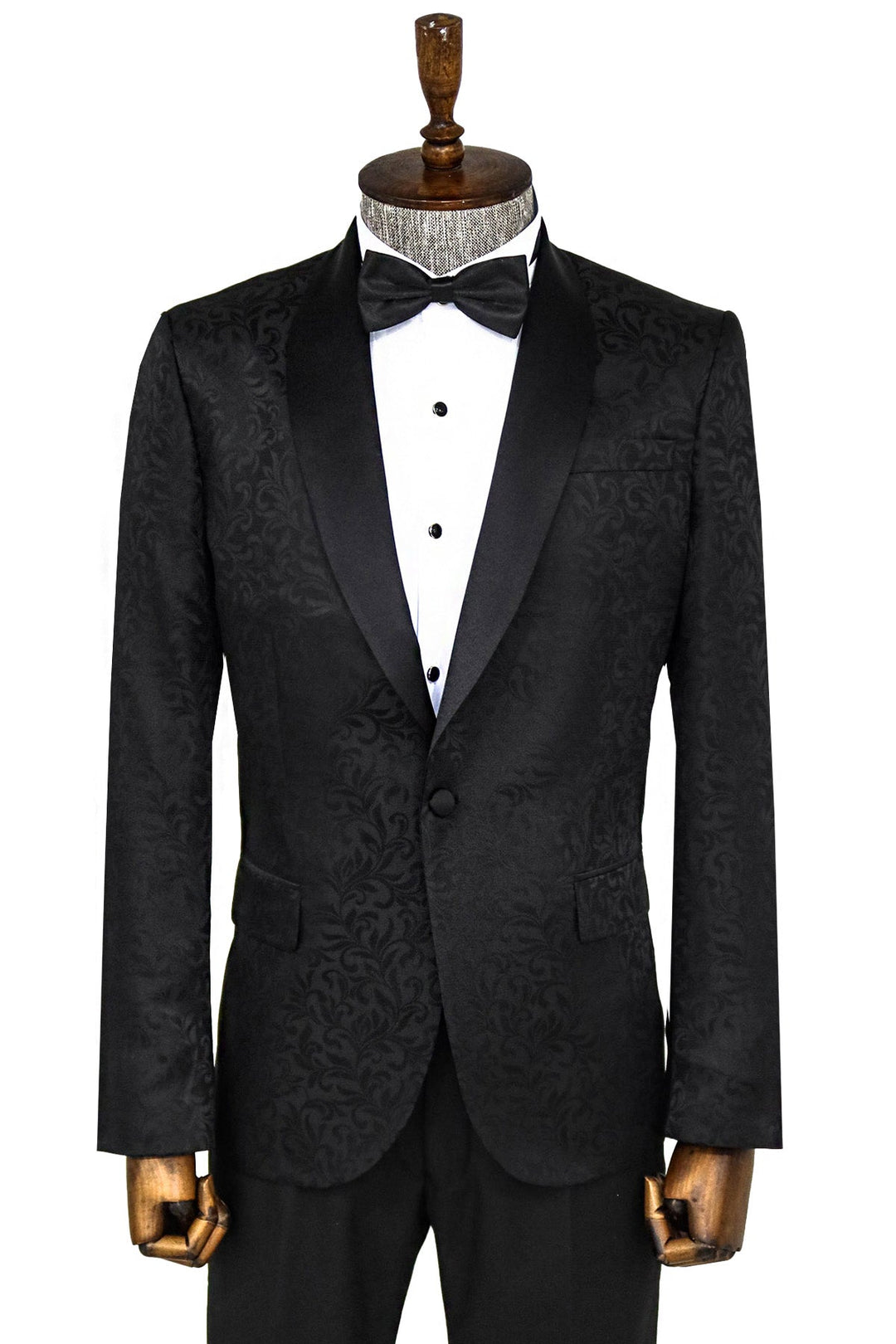 WSS Shawl Lapel Floral Patterned Black Men Prom Blazer  - Singen