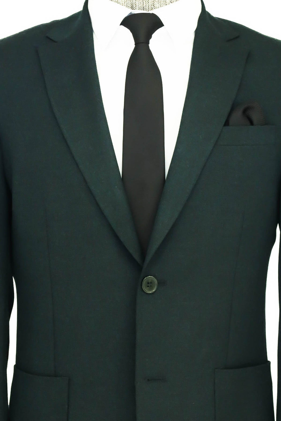 WSS Textured Slim Fit Peak Lapel Green Men Blazer  - Singen